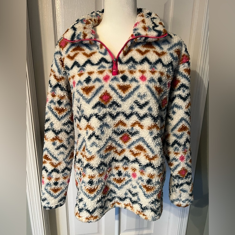 🎉 BOGO Eddie Bauer 3/4 Zip Pullover Multi-Colored-Size Large